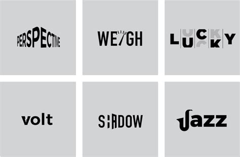 Examples of logos using distinctive typography