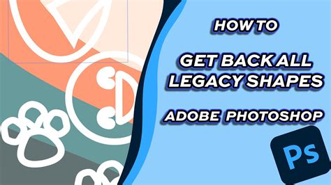 Screenshot of Photoshop's Shapes panel showing how to access Legacy Shapes and Talk Bubbles