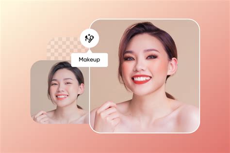 Collage of different virtual makeup looks created in Picsart