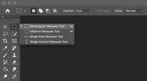 Rectangular and Elliptical Marquee Tools in use