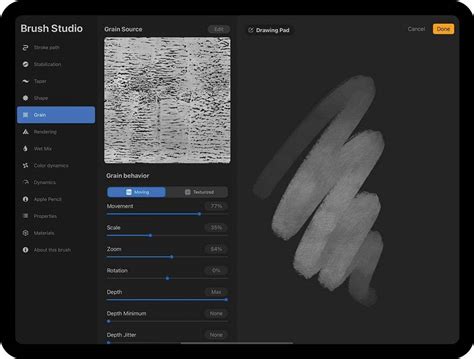 Procreate Brush Panel with Duplicate Option