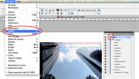 InDesign layers panel with recommended order