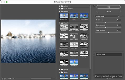 Photoshop Filter Gallery Cutout effect settings