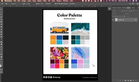 A person using Photoshop to create a color palette