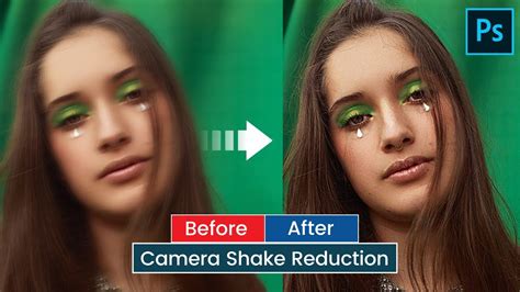 Photoshop screenshot showing a layer mask being used to refine shake reduction