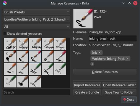 Screenshot showing the Krita 