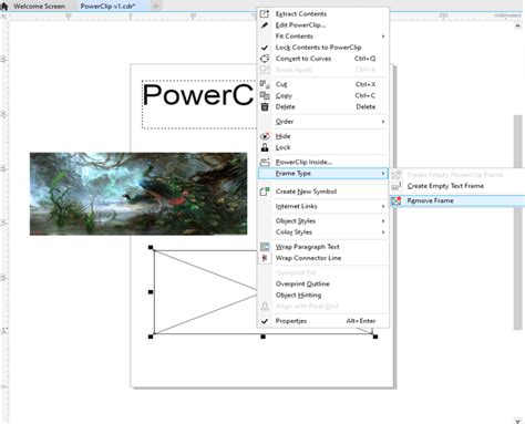 CorelDRAW PowerClip interface