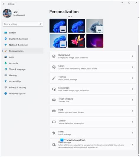 Screenshot of Windows 11 Personalization settings showing background options