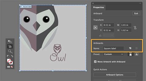 Adobe Illustrator Artboards Panel with Renaming Options
