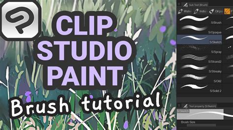 Clip Studio Paint interface with custom brush settings highlighted