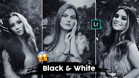 Infographic comparing the effects of different VSCO B-series black and white presets on a single image