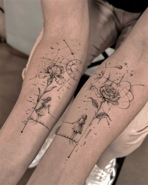 Intricate fine line tattoo design