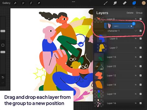 Procreate Ungroup Layer Dialog