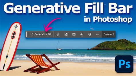 Adobe Photoshop interface with Generative Fill contextual taskbar highlighted