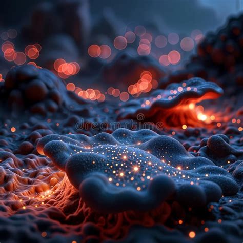 surreal landscape with glowing light effects