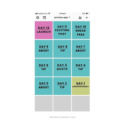 Instagram grid planning