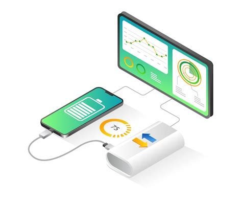 Illustration of a smartphone with battery and data icons