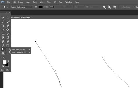 Photoshop Direct Selection Tool showing anchor points