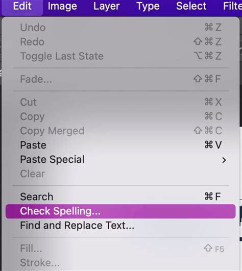 Photoshop Spell Check dialog box