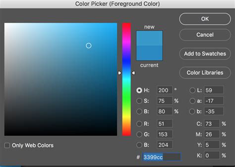 Color Picker dialog box showing sampling from an image