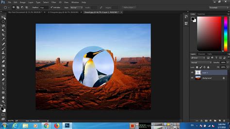 Photoshop Elliptical Marquee Tool selecting an eye