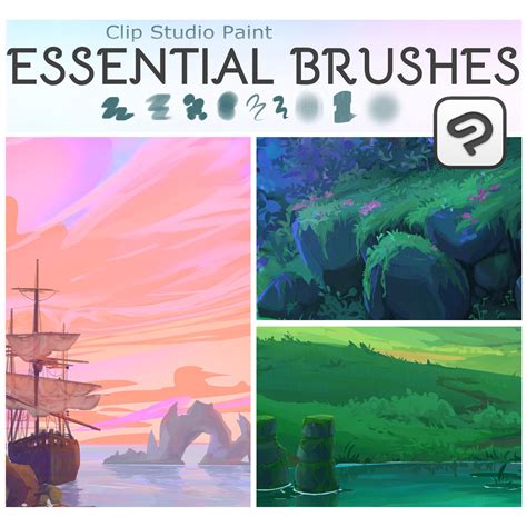 Illustration of a custom brush tip being designed on a canvas in Clip Studio Paint