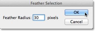 Feather Selection dialog box
