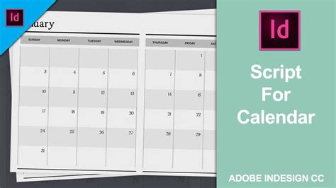InDesign Calendar Grid with Styled Dates