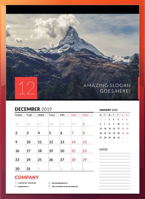 Example of a visually appealing InDesign Calendar Template