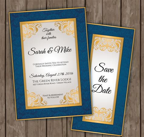 Elegant wedding invitation design in InDesign