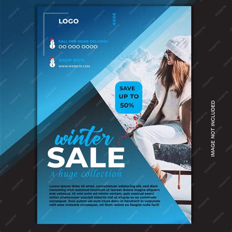 Collage-inspired winter flyer design in InDesign