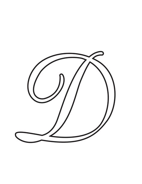 Calligraphy letter D with stroke numbers