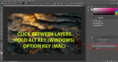 Photoshop layers panel illustrating correct layer order for clipping mask