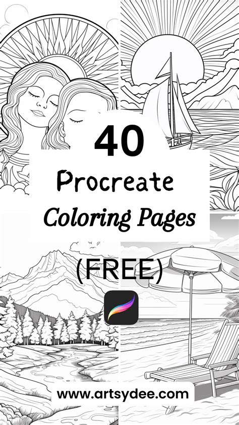 Examples of free Procreate coloring pages like 