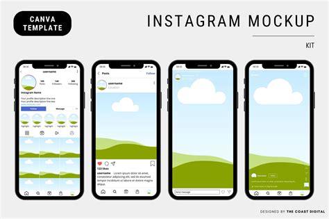 Canva interface showing template selection for Instagram