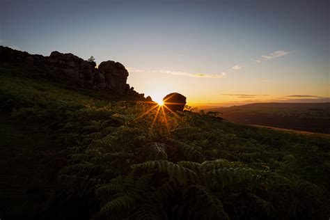 A collage of different landscape photos taken during golden hour