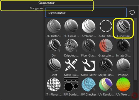Substance Painter showing edge wear generator applied to a material