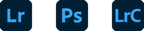 Iconic Adobe Photoshop and Lightroom logos