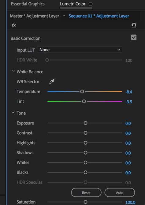 Demonstration of Lumetri Color Curves adjusting contrast