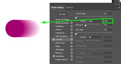Photoshop brush opacity and flow sliders
