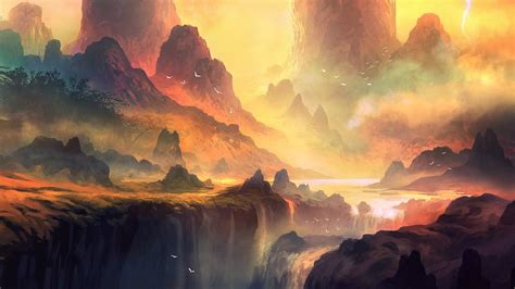 Atmospheric fantasy landscape