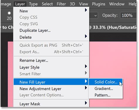 Photoshop layer with subject masked and a new solid color fill layer beneath it
