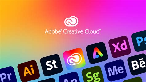 Graphic illustrating various Adobe Creative Cloud apps