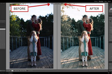 Lightroom Split Screen Before and After Example