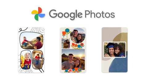 Screenshot of Google Photos collage editor showing new template and border options