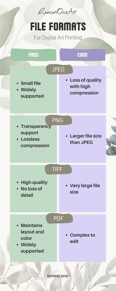 Infographic comparing JPEG, PNG, and TIFF file properties