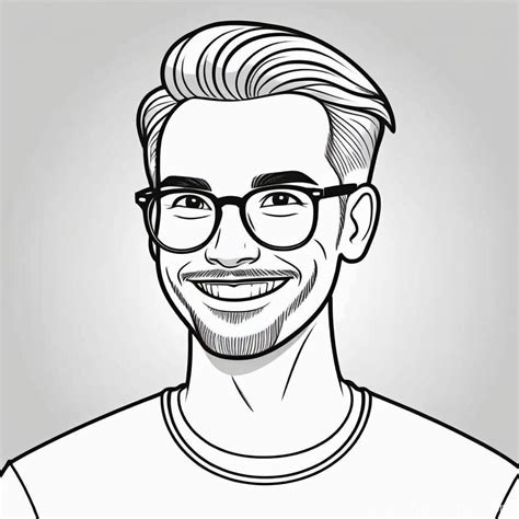 Clean line art of a cartoon character