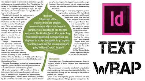 Adobe InDesign Text Wrap Example