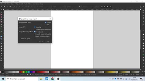 Inkscape dialog box for importing PNG images
