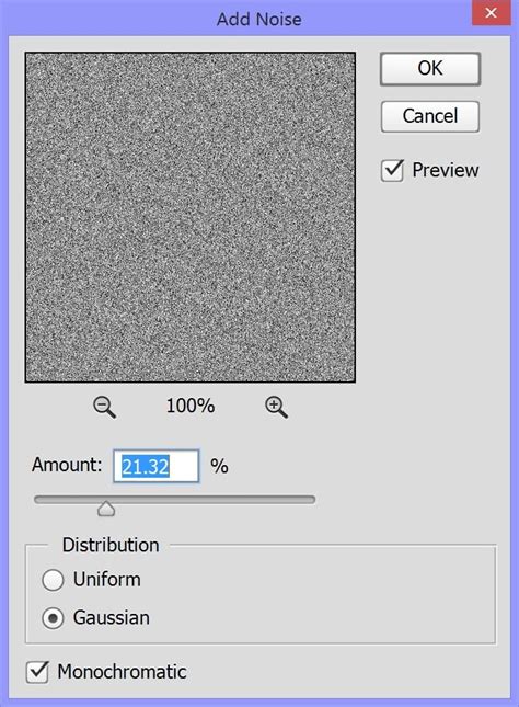 Photoshop desaturation and noise filter application
